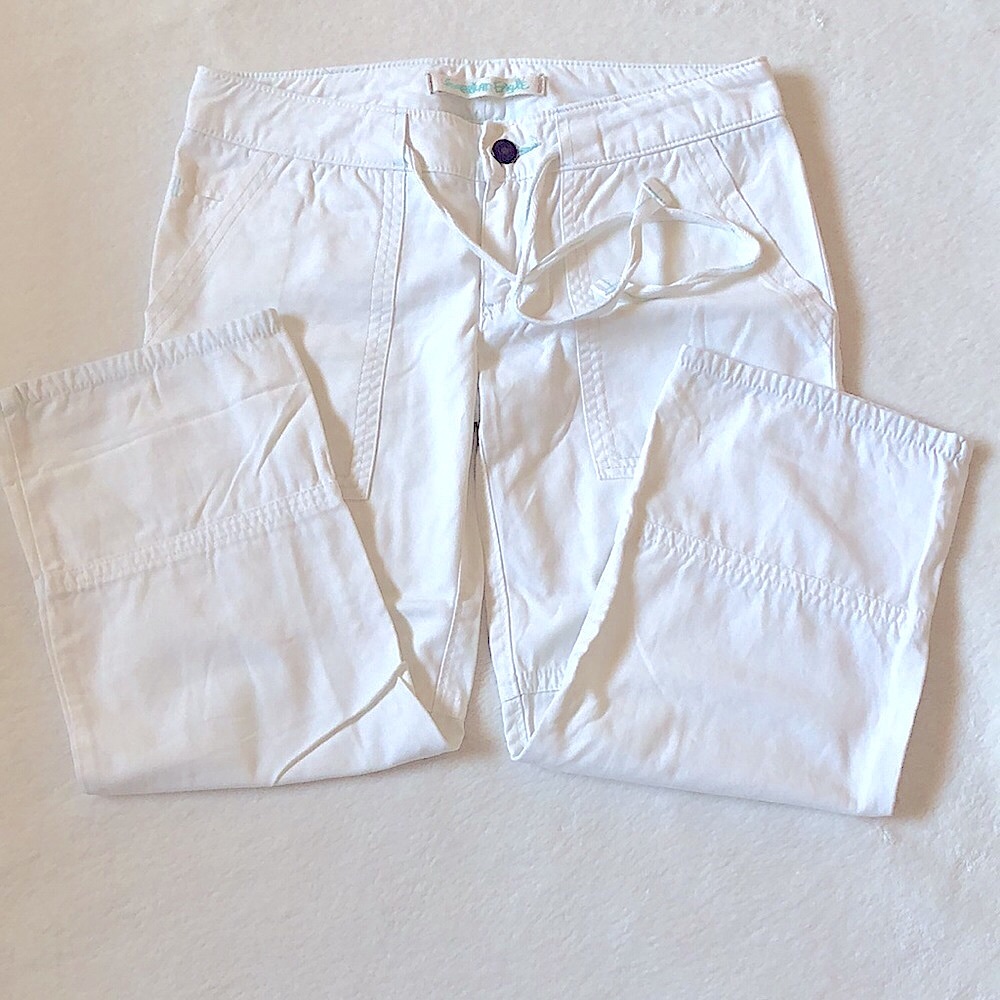 🤍 White AEO Low Rise 3/4 Length Drawstring Pants size 0